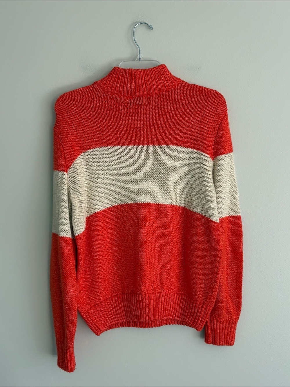 aerie Red and Cream Striped Turtleneck Sweater Size XS - Picture 2 of 6